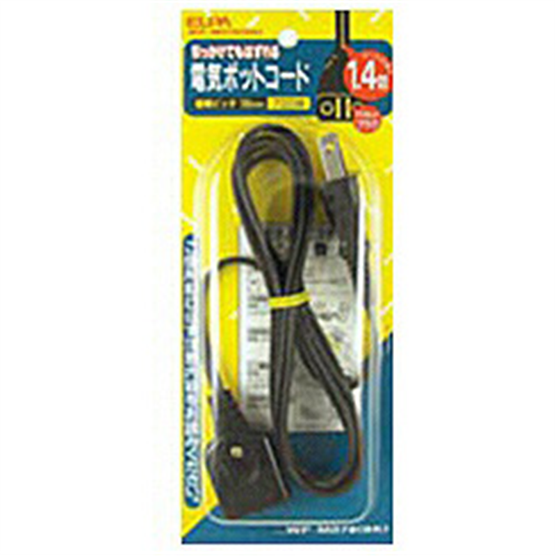 ELPA エルパ 電気ポットコード (1.4m) WP-M07B-BK 黒 1個(ご注文単位1個)【直送品】