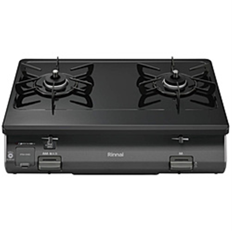 リンナイ　Rinnai ガスコンロ[2口/左強火] ワンピーストップシリーズ ブラック RT64-2H6S-L ［約60cm /都市ガス12・13A /左強火］ 1個（ご注文単位1個）【直送品】