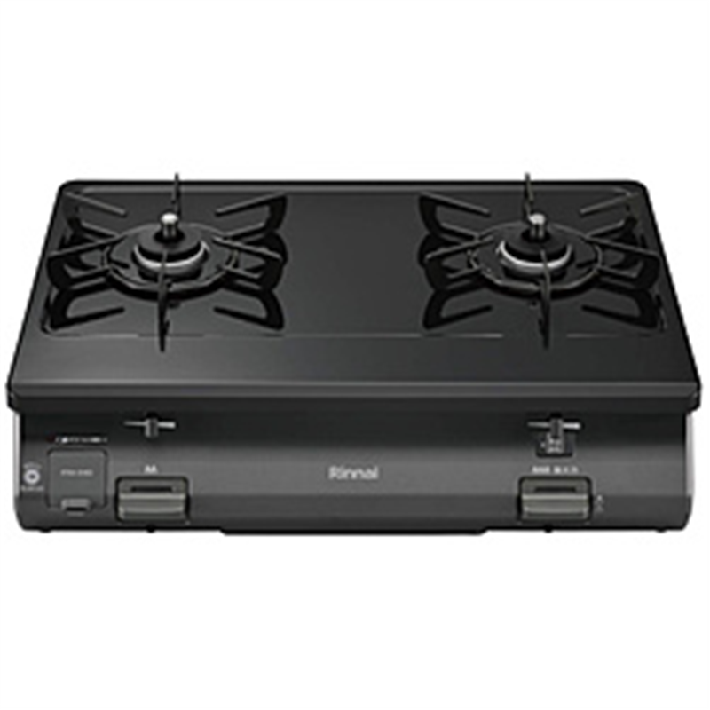 リンナイ　Rinnai ガスコンロ [2口/右強火] ワンピーストップシリーズ ブラック RT64-2H6S-R ［約60cm /都市ガス12・13A /右強火］ 1個（ご注文単位1個）【直送品】