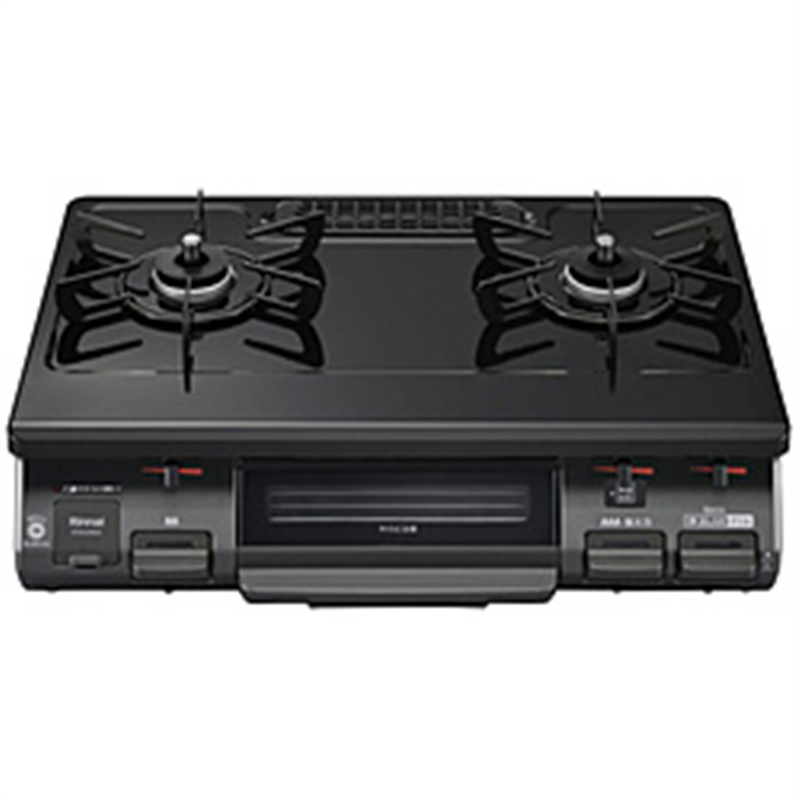 リンナイ　Rinnai ガスコンロ[右強火] ワンピーストップシリーズ ブラック RT64JH6S2-GR ［約60cm /都市ガス12・13A /右強火］ 1個（ご注文単位1個）【直送品】