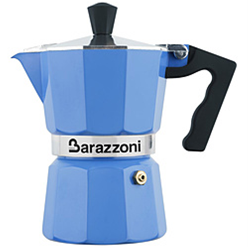 Barazzoni バラゾーニ 直火用 エスプレッソコーヒーメーカー3カップ LA CAFFETTIERA ALLUMINIO E COLORATA ブルー 83000550357 1個(ご注文単位1個)【直送品】