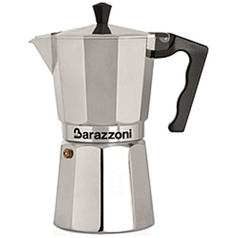Barazzoni バラゾーニ 直火用 エスプレッソコーヒーメーカー9カップ LA CAFFETTIERA ALLUMINIO E COLORATA シルバー 830005509 1個(ご注文単位1個)【直送品】