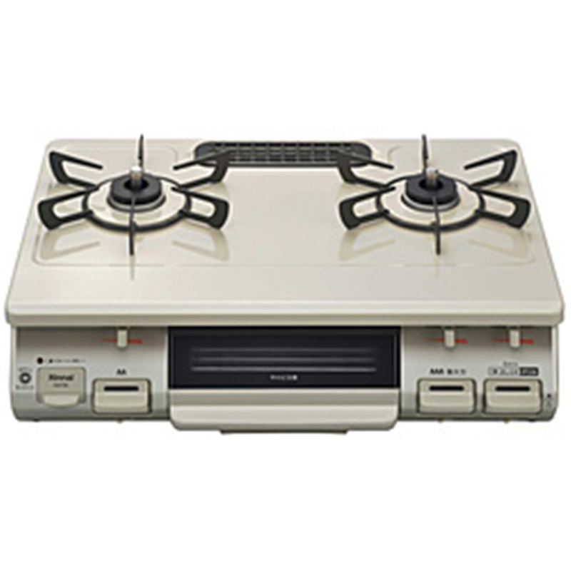 リンナイ　Rinnai ガステーブルコンロ 水なし片面焼きグリル[右強火]  クリームベージュ KG67BER ［約60cm /都市ガス12・13A /右強火］ 1個（ご注文単位1個）【直送品】