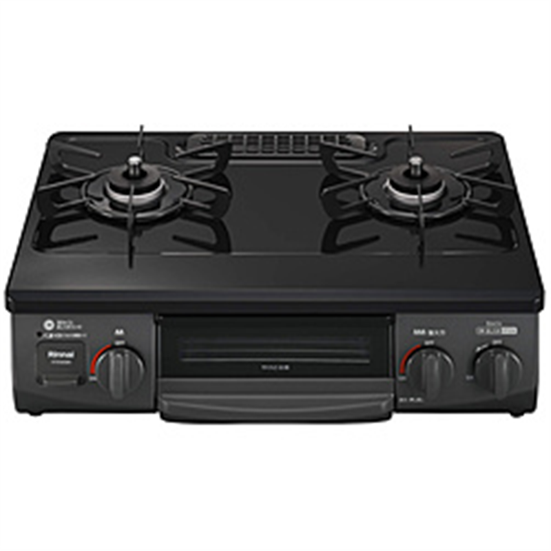 リンナイ　Rinnai ガスコンロ ワンピーストップ  ブラック RTE565BKR_13A ［約56cm(コンパクトタイプ) /都市ガス12・13A /右強火］ 1個（ご注文単位1個）【直送品】