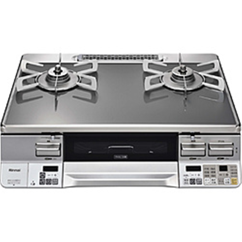 リンナイ　Rinnai LAKUCIEシリーズ　ピュアステンレス（ゴトク・バーナーキャップ） LAKUCIE　Peime クリアミッドグレー／シルバー RTE65VAGPA-GR ［約60cm /都市ガス12・13A /右強火］ 1個（ご注文単位1個）【直送品】