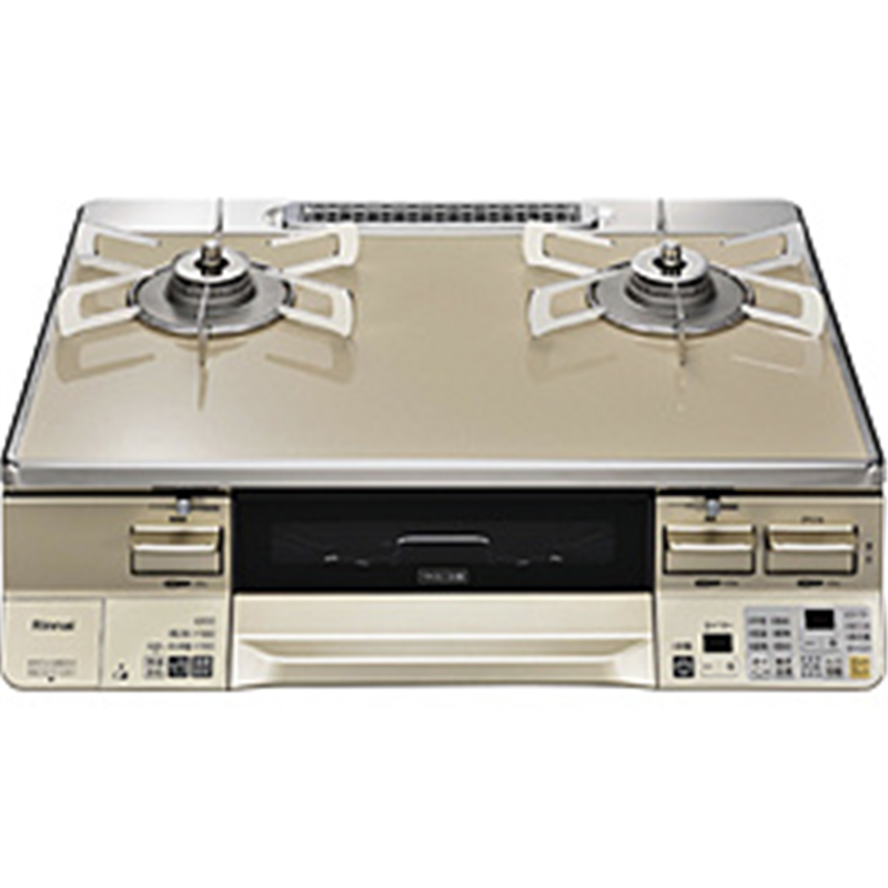 リンナイ　Rinnai LAKUCIEシリーズ　ピュアステンレス（ゴトク・バーナーキャップ） LAKUCIE（ラクシエ） カフェベージュ／シャンパン RTE65VACPA-GL ［約60cm /都市ガス12・13A /左強火］ 1個（ご注文単位1個）【直送品】