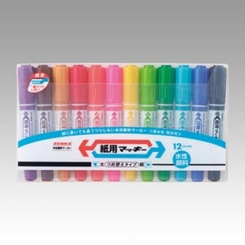 WYT5-12C 紙用マッキー　12色セット 1セット (ご注文単位1セット)【直送品】