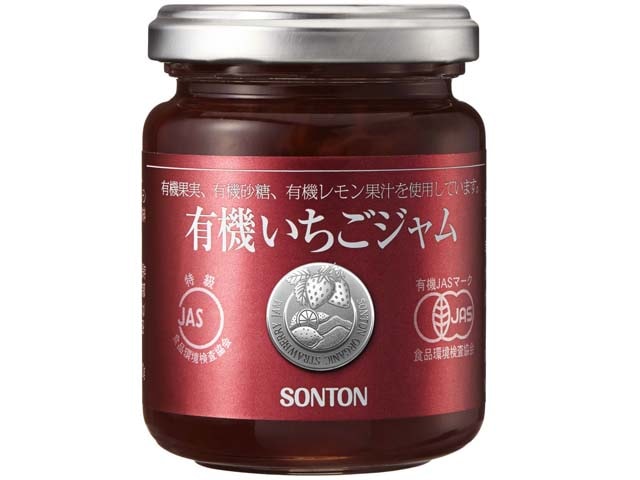 ソントン有機いちごジャム瓶145g※軽(ご注文単位6個)【直送品】