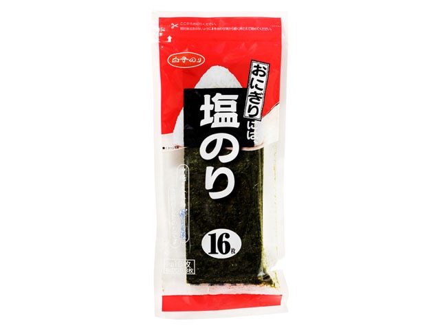 白子のりおにぎりには、塩のり3切16枚 ※軽(ご注文単位10個)【直送品】