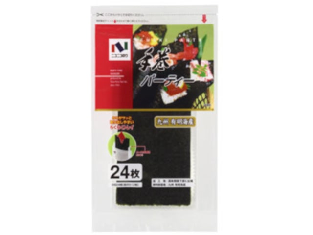 ニコニコのり有明産手巻パーティー24枚※軽(ご注文単位10個)【直送品】