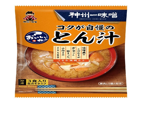 神州一味噌おいしいねコクが自慢のとん汁3食※軽(ご注文単位12個)【直送品】