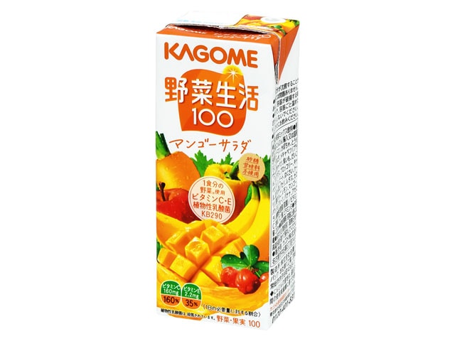 カゴメ野菜生活100マンゴーサラダ200ml※軽（ご注文単位12個）【直送品】