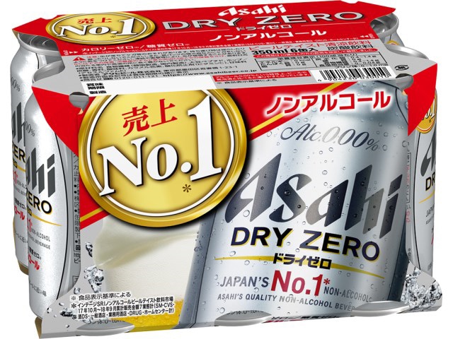 アサヒドライゼロ6缶パック350ml ※軽（ご注文単位4個）【直送品】