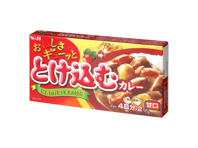 S&Bエスビーおいしさギューッととけ込カレー甘口※軽(ご注文単位10個)【直送品】
