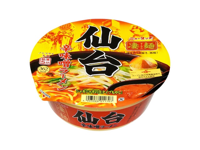 ニュータッチ凄麺仙台辛味噌ラーメンカップ152g※軽(ご注文単位12個)【直送品】