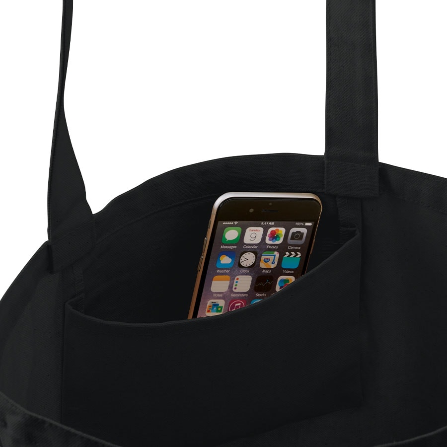 MARKLESS STYLE オーガニックコットン キャンバストート M 内ポケット ナイトブラック TR-1050-009 1枚(ご注文単位1枚)【直送品】