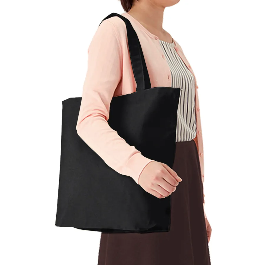 MARKLESS STYLE オーガニックコットン キャンバストート L 内ポケット ナイトブラック TR-1051-009 1枚（ご注文単位1枚）【直送品】