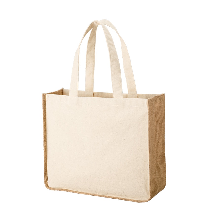 MARKLESS STYLE ジュート＆キャンバス コンビトート L ナチュラル TR-1219-008 1枚（ご注文単位1枚）【直送品】
