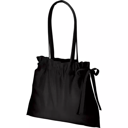 MARKLESS STYLE 厚手コットン ギャザーバッグ ブラック TR-0925-009 1枚（ご注文単位1枚）【直送品】