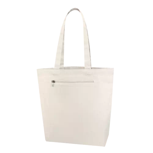 MARKLESS STYLE キャンバス ファスナーポケットトート ナチュラル TR-0974-008 1枚(ご注文単位1枚)【直送品】