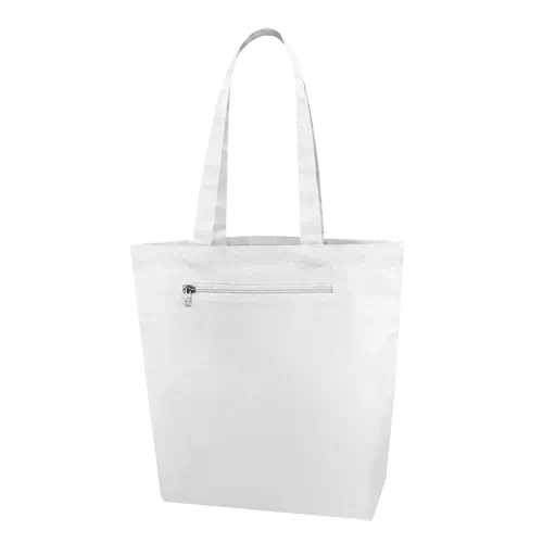 MARKLESS STYLE キャンバス ファスナーポケットトート ホワイト TR-0974-044 1枚(ご注文単位1枚)【直送品】