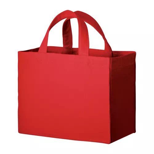 >MARKLESS STYLE キャンバス ボックスランチトート レッド TR-0904-002 1枚(ご注文単位1枚)【直送品】