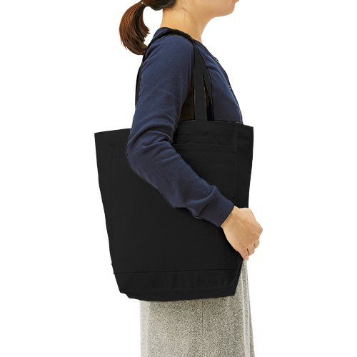 MARKLESS STYLE キャンバス フロントポケットショルダートート ナイトブラック TR-1115-009 1枚（ご注文単位1枚）【直送品】