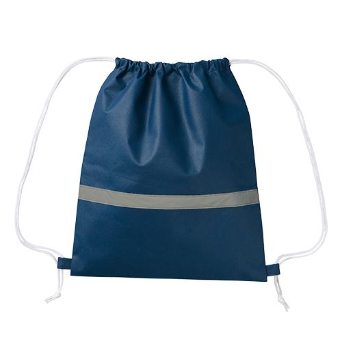 MARKLESS STYLE 不織布 リフレクター付 巾着リュック ディープブルー TR-1093-006 1枚（ご注文単位1枚）【直送品】