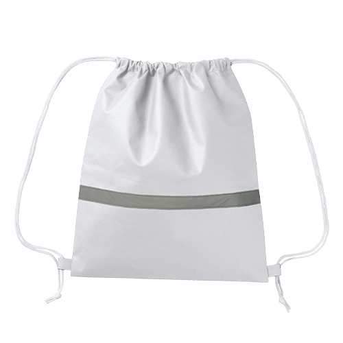 MARKLESS STYLE 不織布 リフレクター付 巾着リュック ナチュラルホワイト TR-1093-044 1枚（ご注文単位1枚）【直送品】