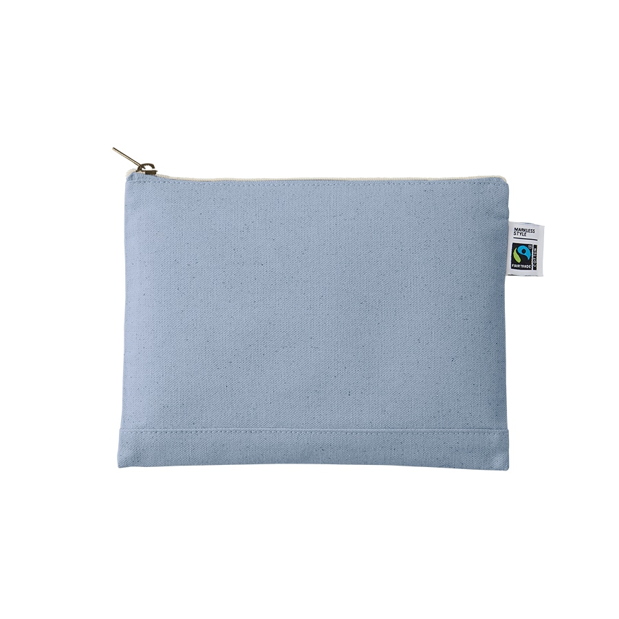 MARKLESS STYLE フェアトレード コットンキャンバスフラットポーチ M スモークブルー TF-0009-034 1個(ご注文単位1個)【直送品】