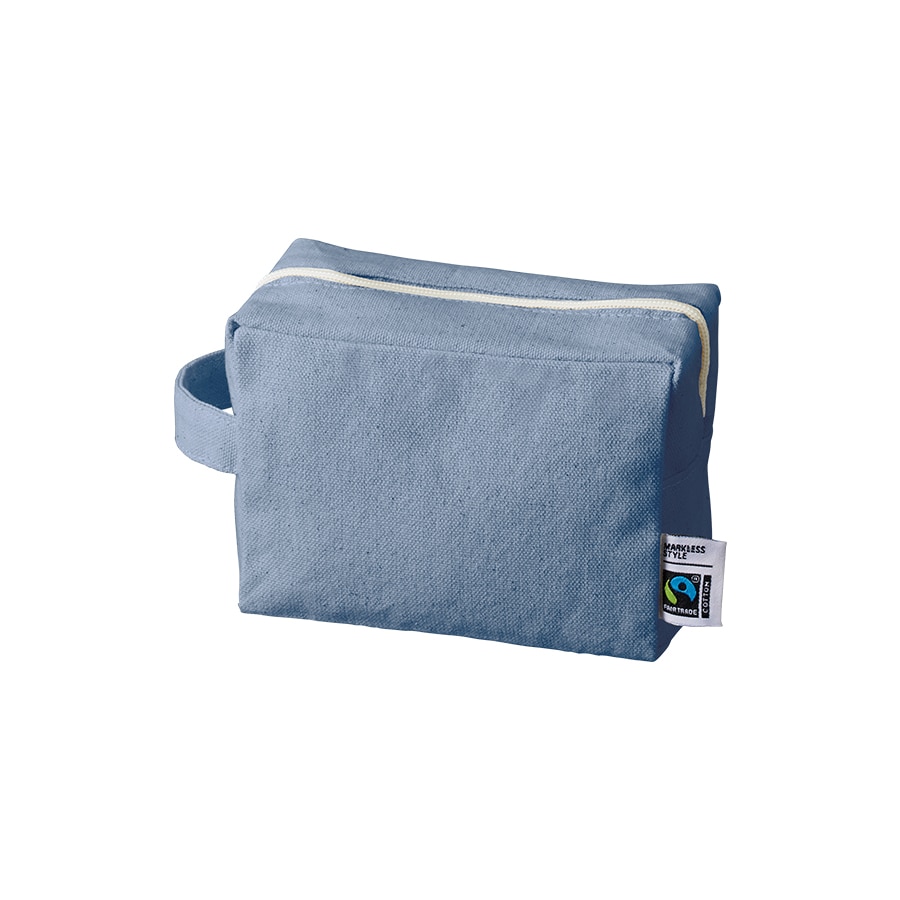 MARKLESS STYLE フェアトレード コットンキャンバスファスナーポーチ M スモークブルー TF-0014-034 1個（ご注文単位1個）【直送品】