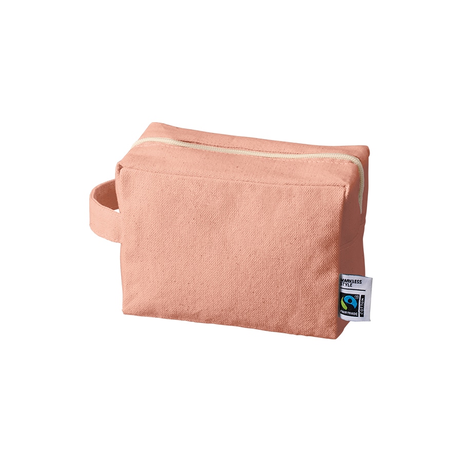 MARKLESS STYLE フェアトレード コットンキャンバスファスナーポーチ M スモークピンク TF-0014-030 1個(ご注文単位1個)【直送品】