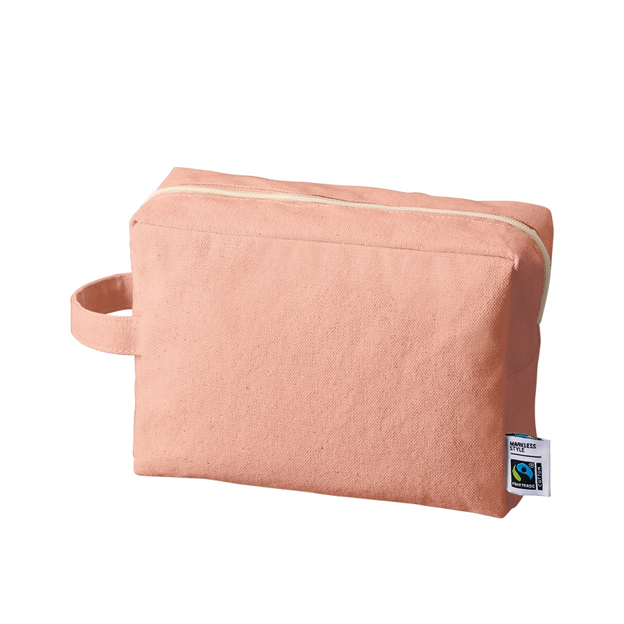 MARKLESS STYLE フェアトレード コットンキャンバスファスナーポーチ L スモークピンク TF-0015-030 1個(ご注文単位1個)【直送品】