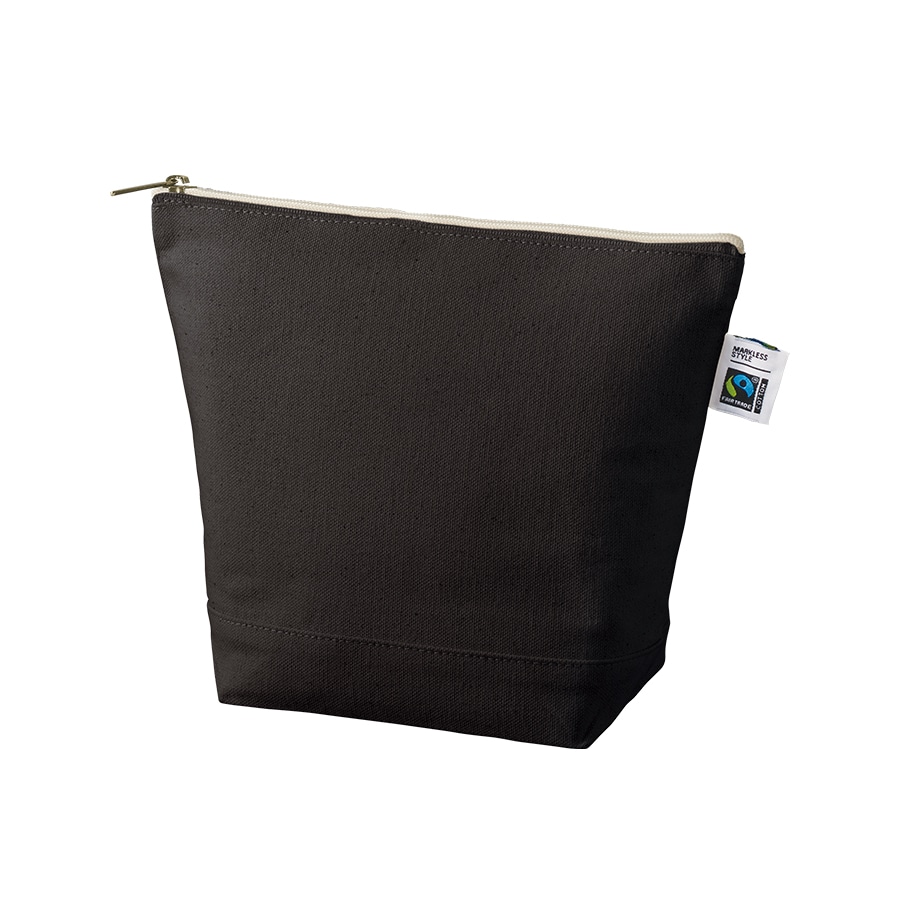 MARKLESS STYLE フェアトレード コットンキャンバスデイリーポーチ M ナイトブラック TF-0012-009 1個(ご注文単位1個)【直送品】