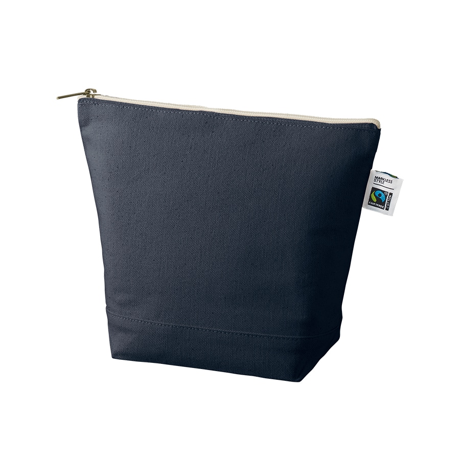 MARKLESS STYLE フェアトレード コットンキャンバスデイリーポーチ M ネイビー TF-0012-006 1個（ご注文単位1個）【直送品】
