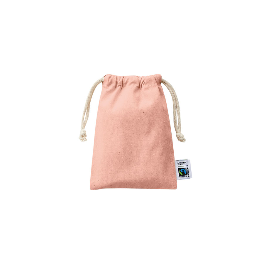 MARKLESS STYLE フェアトレード コットン巾着 S スモークピンク TF-0005-030 1枚（ご注文単位1枚）【直送品】