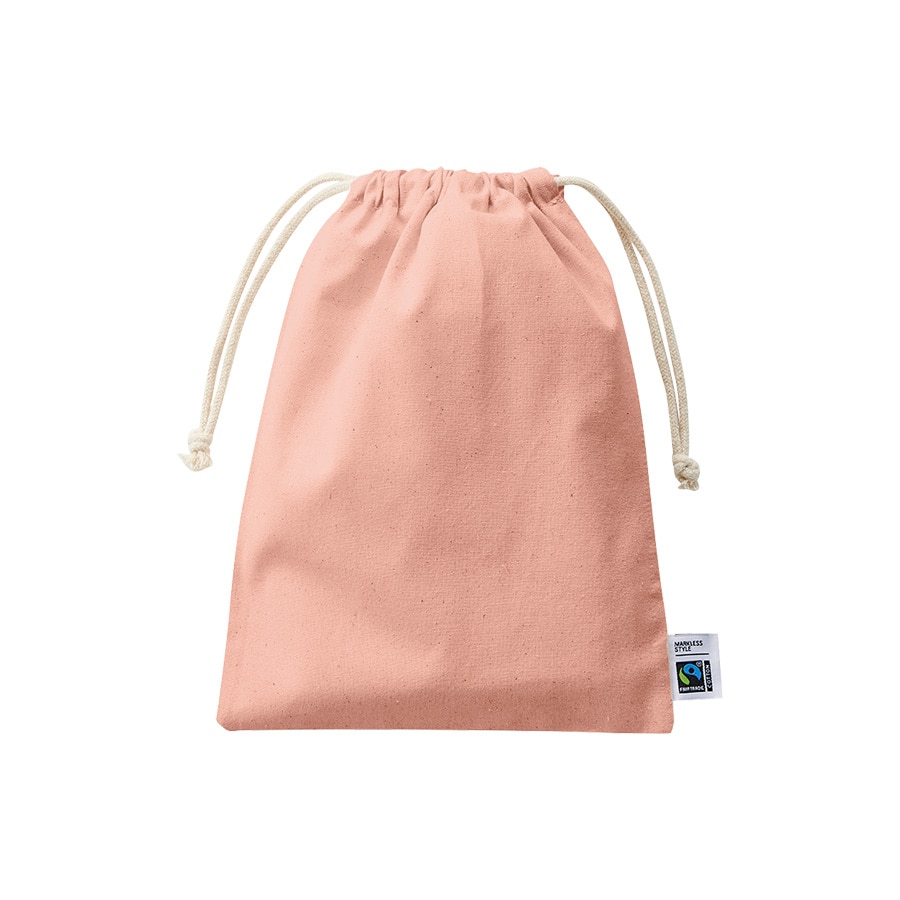 MARKLESS STYLE フェアトレード コットン巾着 M スモークピンク TF-0006-030 1枚（ご注文単位1枚）【直送品】
