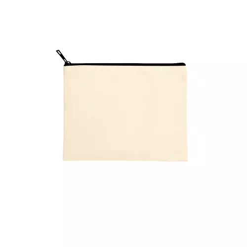 >MARKLESS STYLE キャンバス フラットポーチ M ナチュラル TR-0823-008 1個(ご注文単位1個)【直送品】