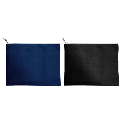 MARKLESS STYLE キャンバス フラットポーチ M ナイトブラック TR-0823-009 1個(ご注文単位1個)【直送品】