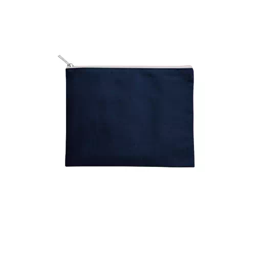 MARKLESS STYLE キャンバス フラットポーチ M ミッドナイトブルー TR-0823-006 1個(ご注文単位1個)【直送品】