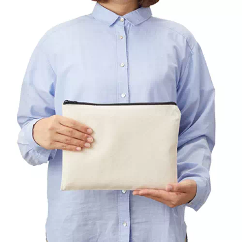 MARKLESS STYLE キャンバス フラットポーチ L ナチュラル TR-0895-008 1個(ご注文単位1個)【直送品】