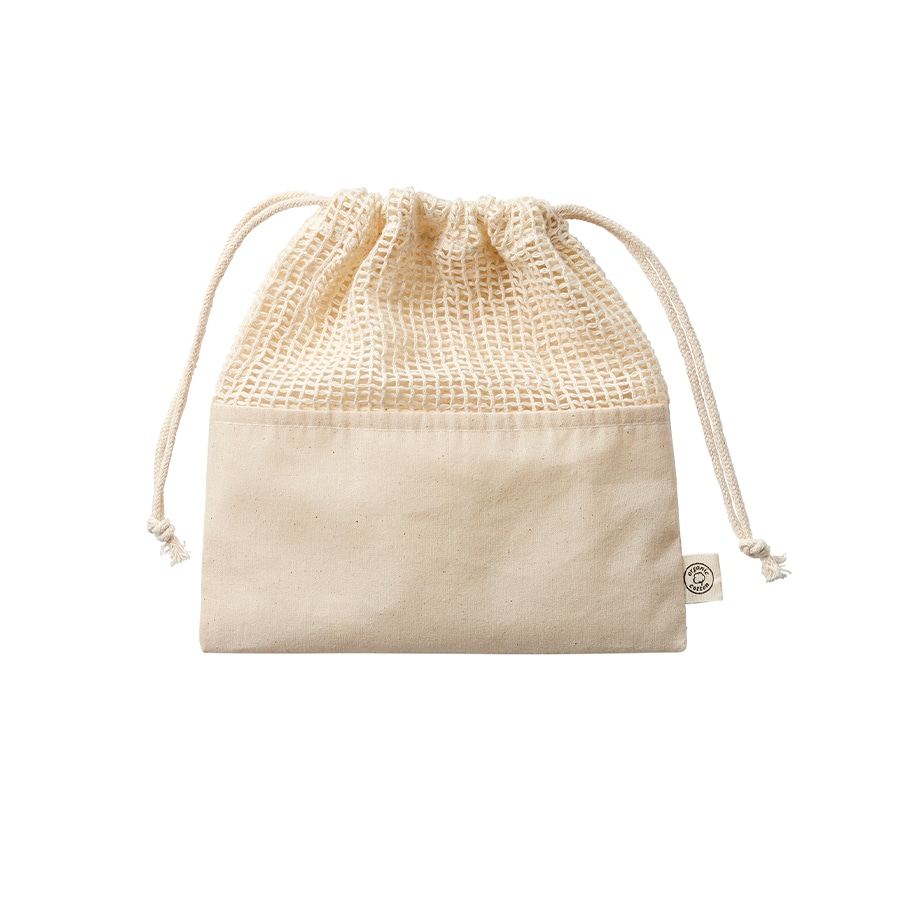 MARKLESS STYLE オーガニックコットン ネット巾着 M ナチュラル TR-1166-008 1枚（ご注文単位1枚）【直送品】
