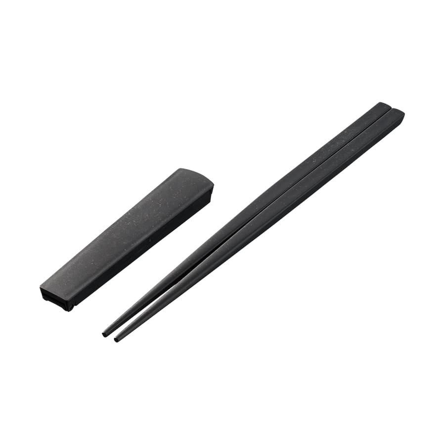MARKLESS STYLE 箸キャップ付箸 バンブーファイバー入タイプ ブラック TS-1738-009 1個(ご注文単位1個)【直送品】