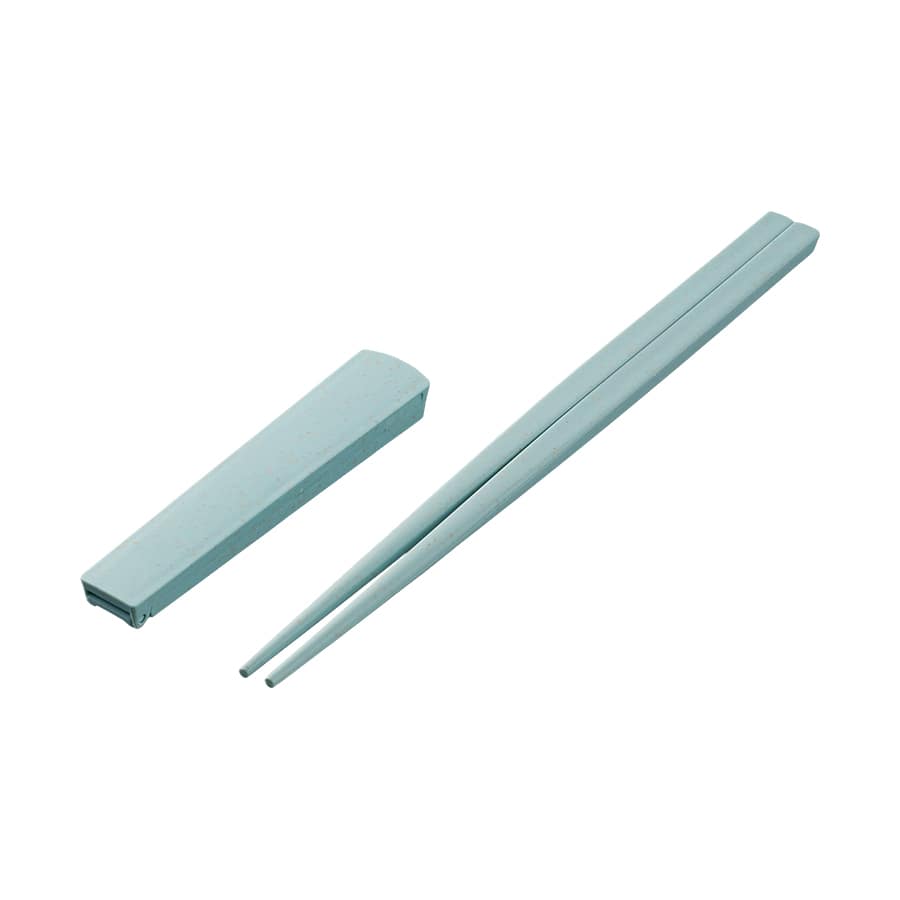 MARKLESS STYLE 箸キャップ付箸 バンブーファイバー入タイプ スモークブルー TS-1738-034 1個(ご注文単位1個)【直送品】