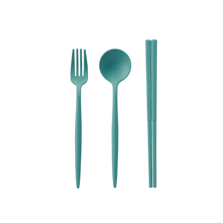 MARKLESS STYLE カトラリーセット 麦わら入タイプロング 3点 スモークブルー TS-1730-034 1個（ご注文単位1個）【直送品】
