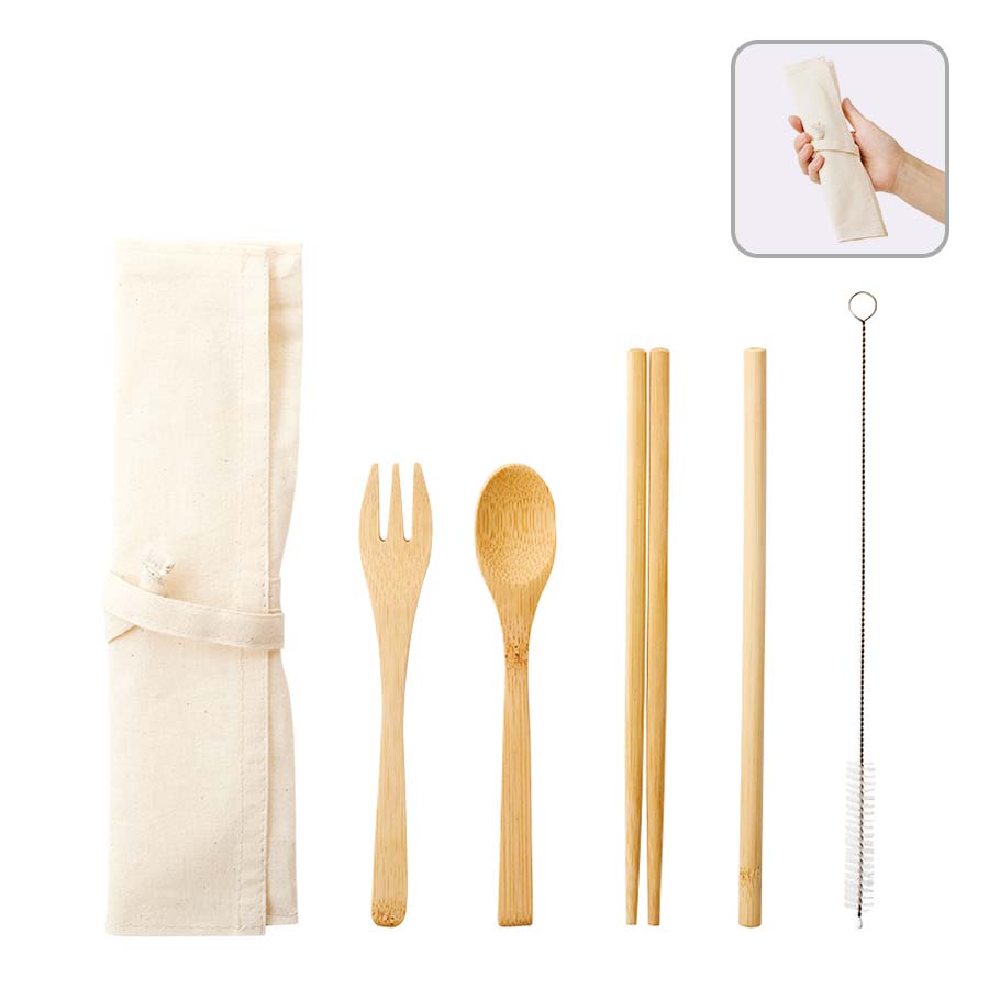 MARKLESS STYLE カトラリーセット バンブータイプ 5点 ナチュラル TS-1691-008 1セット（ご注文単位1セット）【直送品】