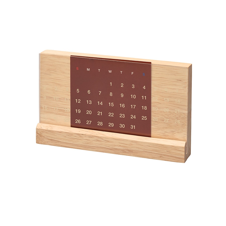MARKLESS STYLE ラバーウッド 万年カレンダー ナチュラルウッド TS-1521-008 1個(ご注文単位1個)【直送品】