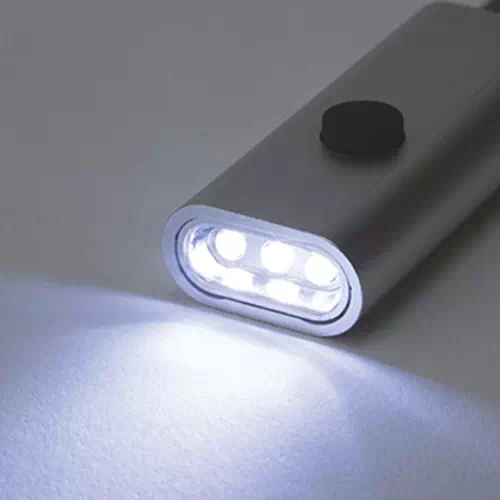 MARKLESS STYLE LED3灯 フラットライトキーホルダー シルバー TS-1044-005 1個(ご注文単位1個)【直送品】