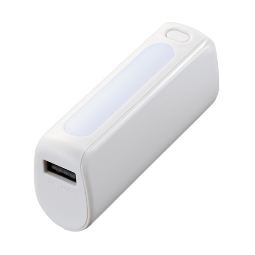MARKLESS STYLE LEDライト付モバイルチャージャー 2200mAh ホワイト TS-1562-044 1個（ご注文単位1個）【直送品】