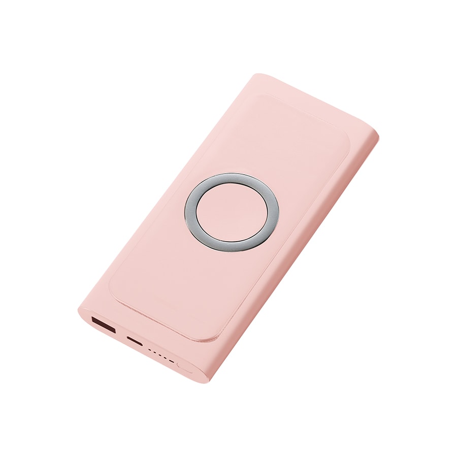 MARKLESS STYLE ワイヤレスモバイルチャージャー 10000mAh スモークピンク TS-1782-030 1個(ご注文単位1個)【直送品】
